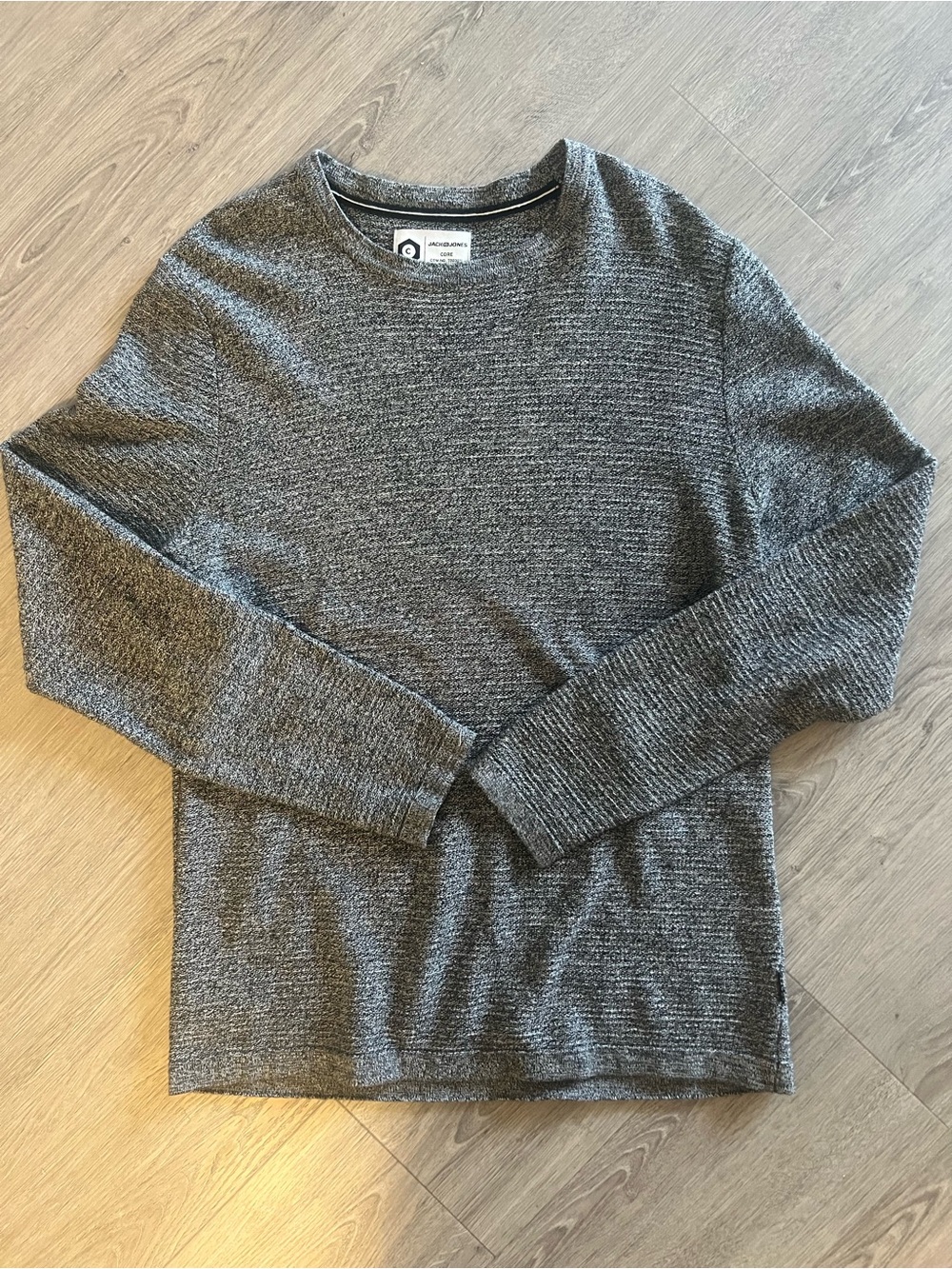 Jack & Jones Gray Marled Crew Neck Sweater Men's Knit Pullover Size M